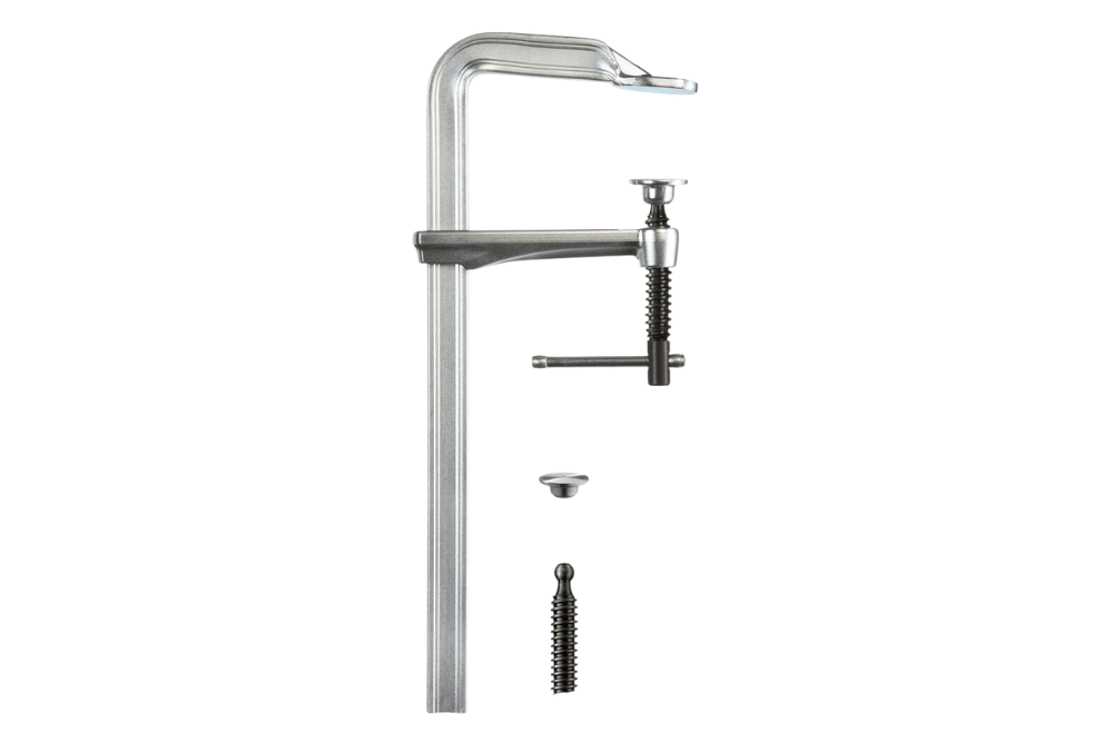 Plieninis sraigtinis spaustuvas su 2-kompontų plastikine rankena BESSEY GZ-2K Plieninis sraigtinis spaustuvas su 2-kompontų plastikine rankena BESSEY GZ-2K