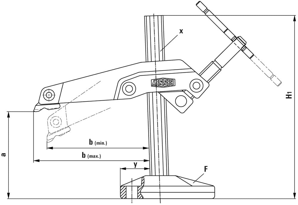 Stalo spaustuvas su svirtine rankena BESSEY BS Stalo spaustuvas su svirtine rankena BESSEY BS