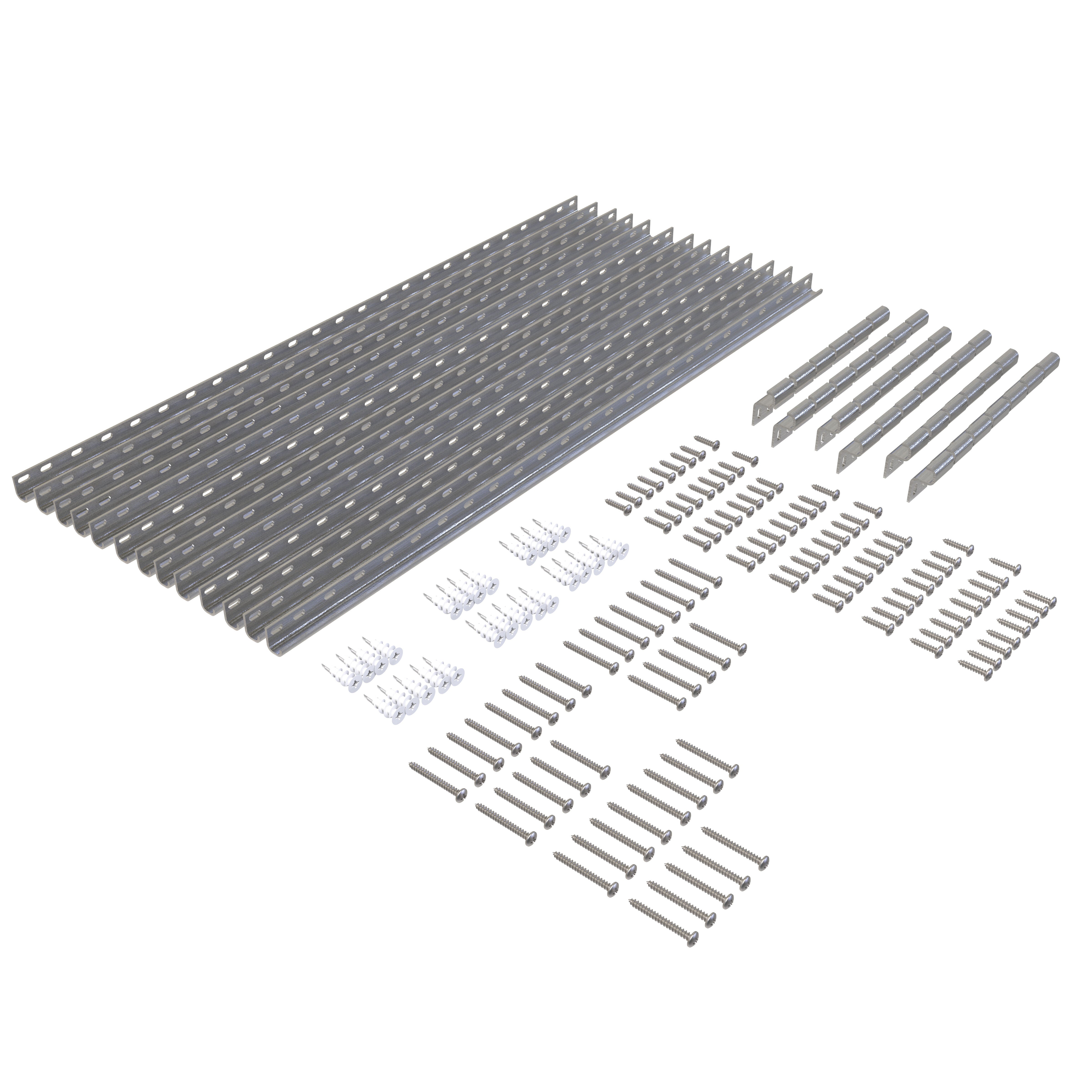 Kreg profilių komplektas spintelių kabinimui (61 cm x 13 vnt; iki 790 cm) KCS-100 KCS-1400