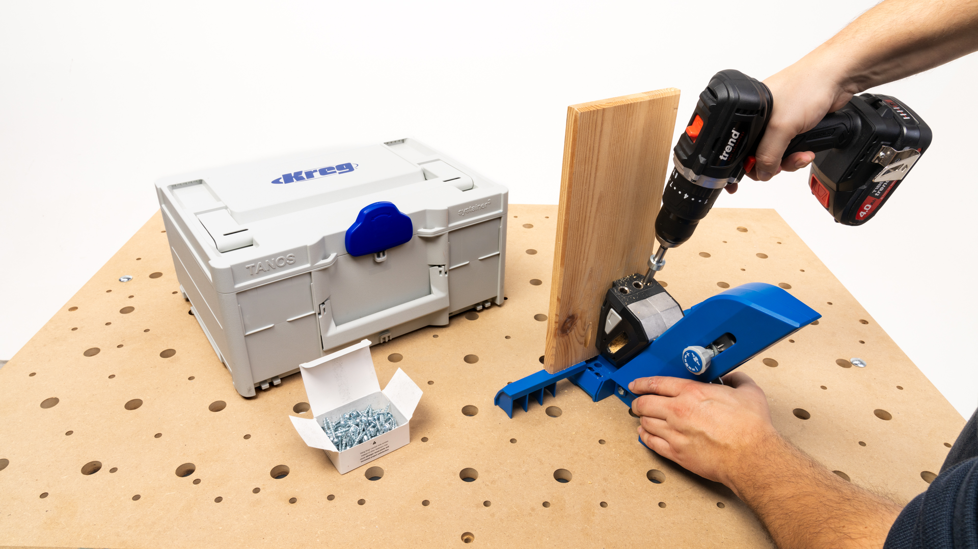 Kreg gręžimo šablonas su priedais+SYSTAINER Pocket-Hole Jig KPHJ720PRO-SYS-SET