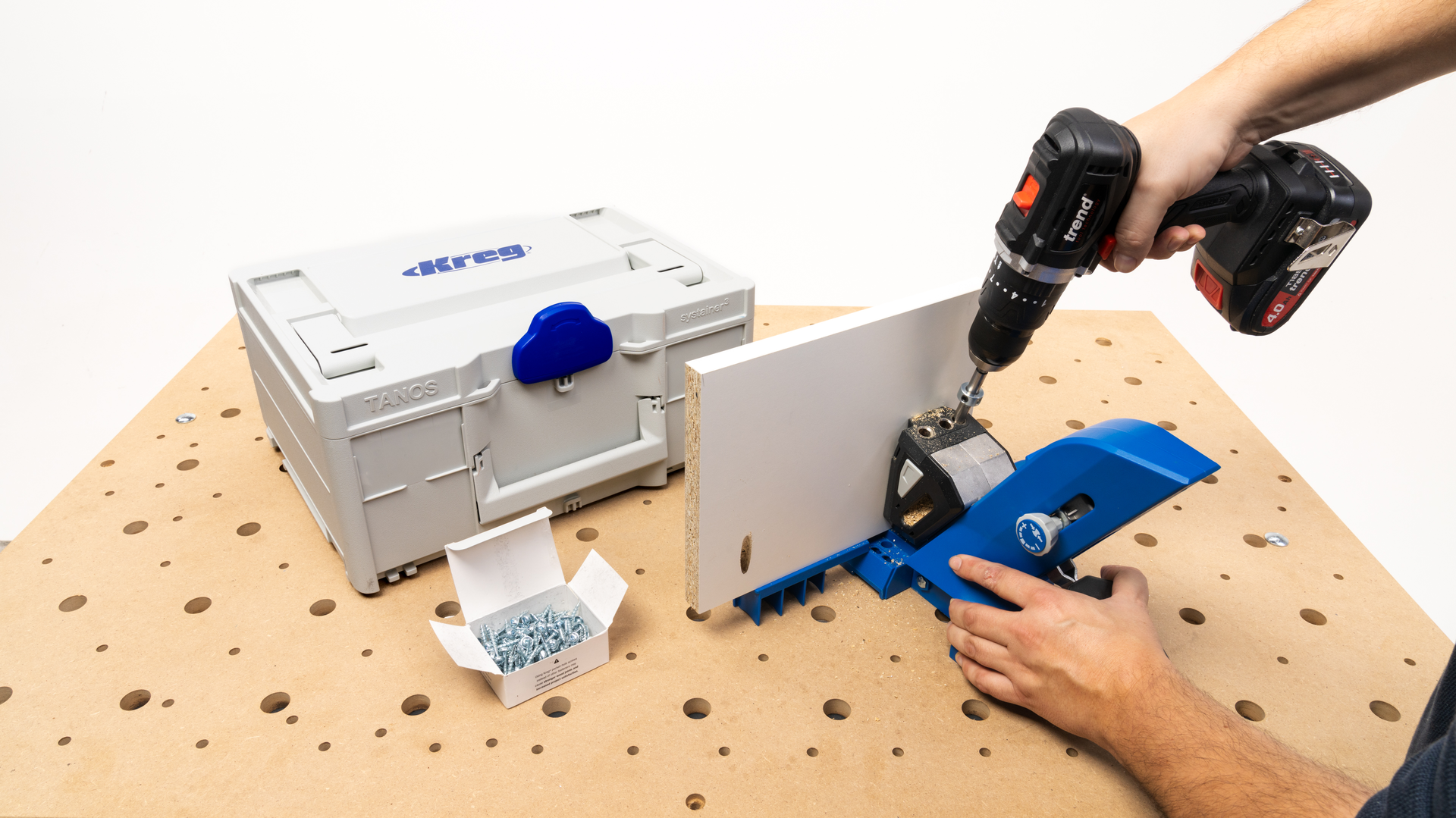 Kreg gręžimo šablonas su priedais+SYSTAINER Pocket-Hole Jig KPHJ720PRO-SYS-SET