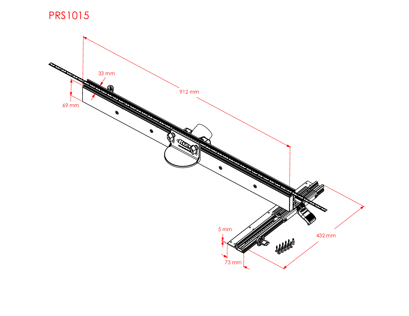 Kreg atraminė liniuotė frezavimo stalui PRS1015