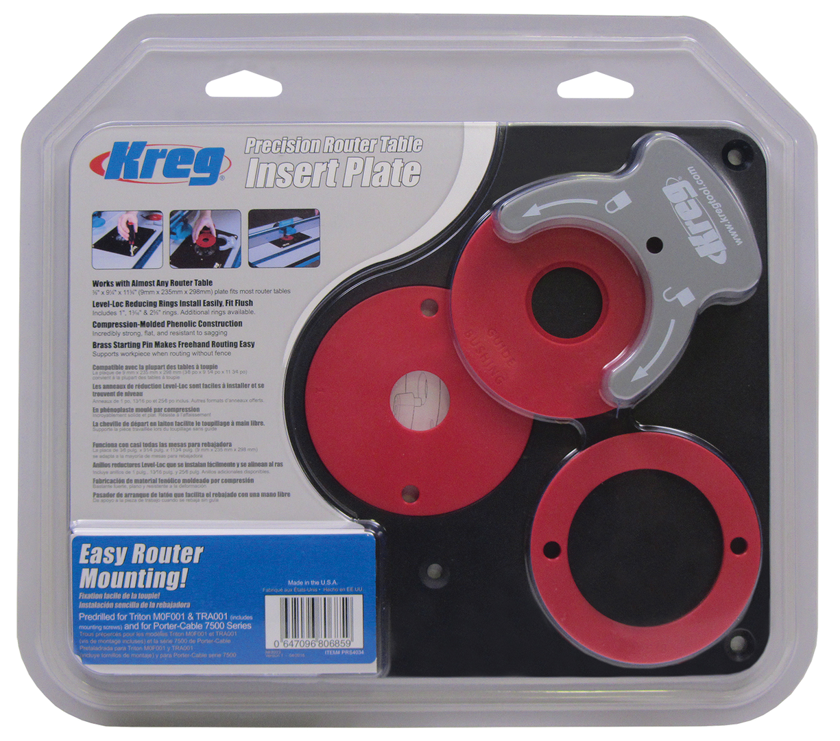 Kreg tiksli frezerio tvirtinimo plokštė (predrilled Triton) PRS4034