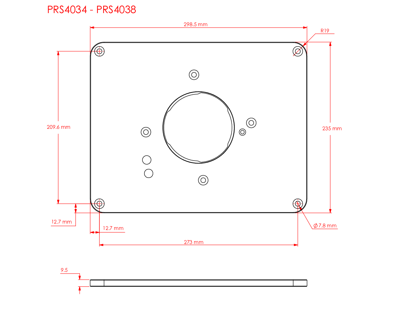 Kreg tiksli frezerio tvirtinimo plokštė (non predrilled) PRS4038