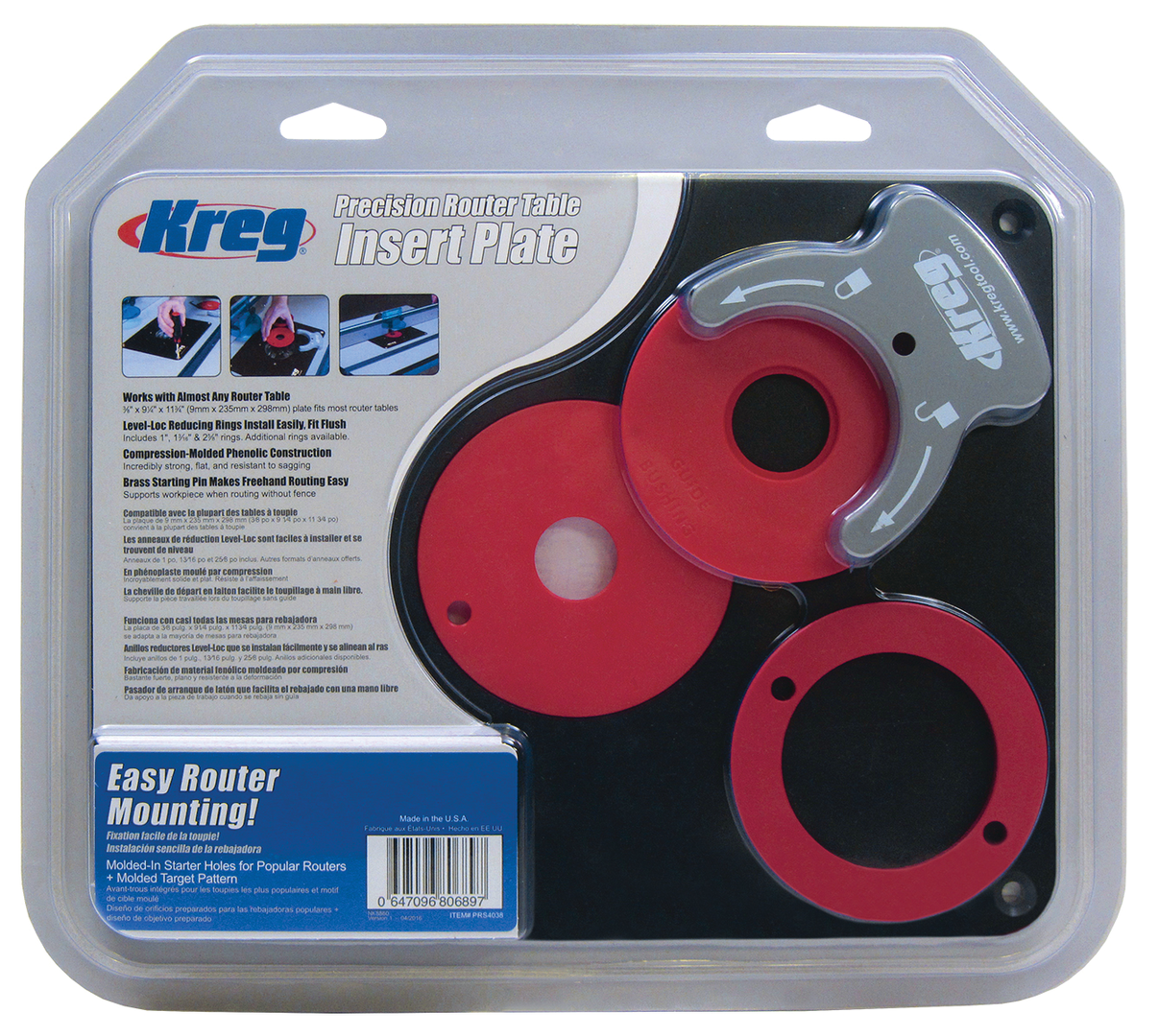 Kreg tiksli frezerio tvirtinimo plokštė (non predrilled) PRS4038