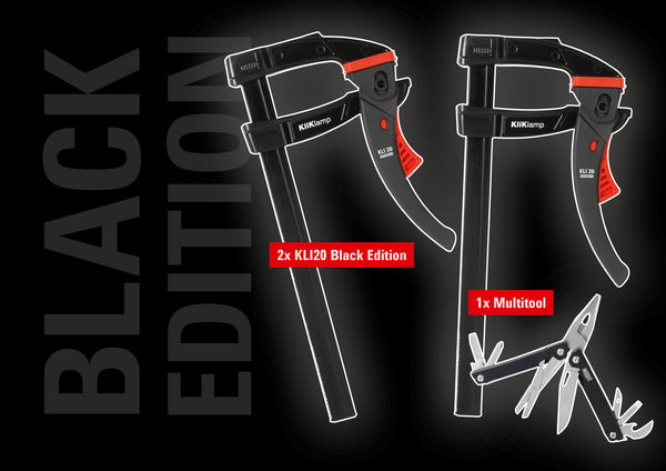 BESSEY riboto leidimo spaustuvų rinkinys (spaustuvas KLI20 Black, 2 vnt + Daugiafunkcinis įrankis, 1 vnt)