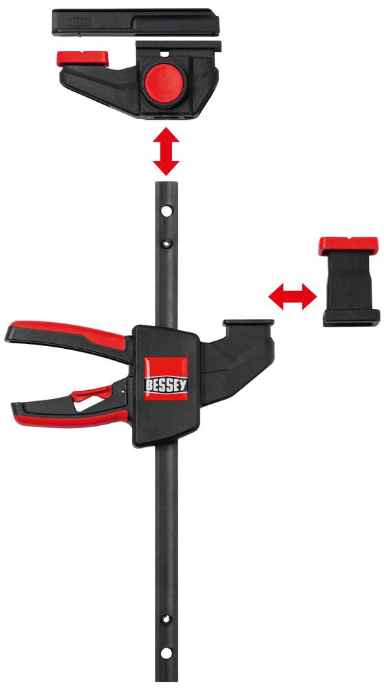 Stalo spaustuvu rinkinys darbui viena ranka BESSEY EZR15SET (2x EZR15+spec.adapteris)